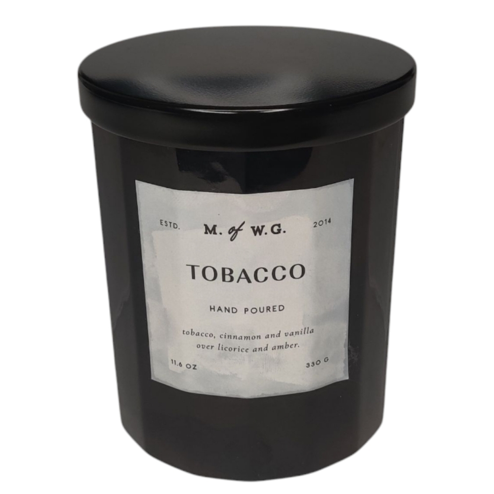 M Of W.G. Hand Poured Tabacco Candle Single Wooden Wick